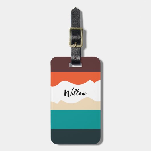 Modern Cute Abstract Retro Vector Script Gepäckanhänger (Vorderseite vertikal)