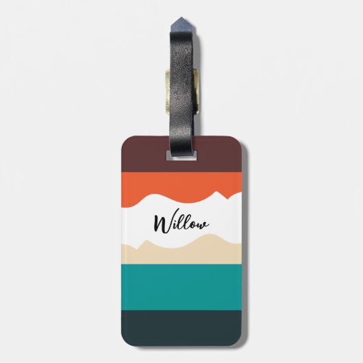 Modern Cute Abstract Retro Vector Script Gepäckanhänger (Rückseite vertikal)