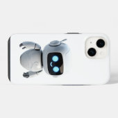 Modern Cute AI Robot Minimalist White iPhone Case iPhone Hülle (Rückseite (Horizontal))