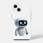 Modern Cute AI Robot Minimalist White iPhone Case iPhone Hülle (Rückseite)