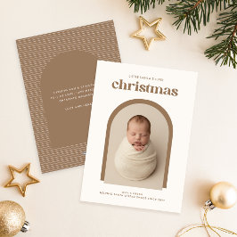 Modern Cute Baby's First Christmas Arch Photo Feiertagskarte