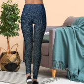 Modern Cute Blue Glitter Shiny Pattern Chrismas Leggings