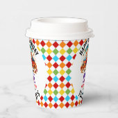 Modern Cute Circus Carnival 1st Birthday  Pappbecher (Rechts)