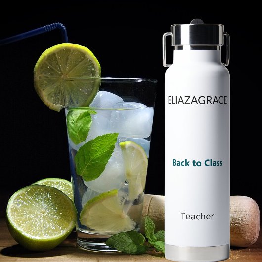 Modern Cute Custom Back to Class Teacher Trinkflasche