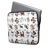 Modern Cute Dog and Woof! Electronics Laptop Bag Laptopschutzhülle (Vorderseite Links)