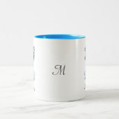 Modern Cute Dolphin, Script and Monogram Zweifarbige Tasse (Mittel)