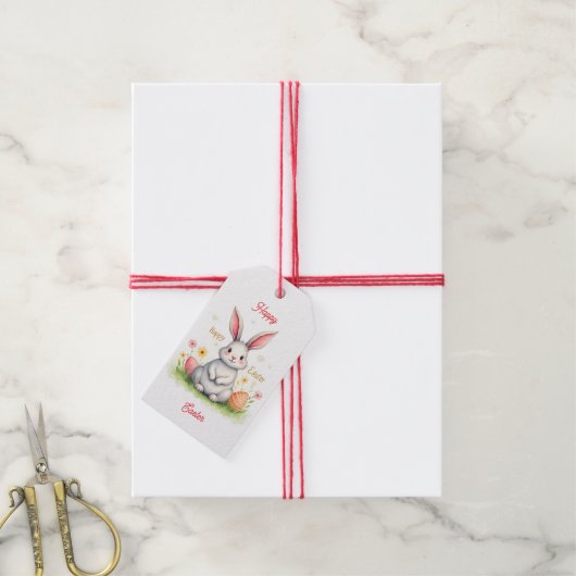 Modern Cute Easter Bunny And Eggs Collection Geschenkanhänger (Mit Garn)