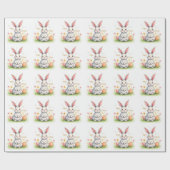Modern Cute Easter Bunny And Eggs Collection Geschenkpapier (Flach)