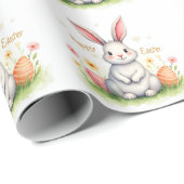 Modern Cute Easter Bunny And Eggs Collection Geschenkpapier (Rolleneckpunkt)