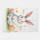 Modern Cute Easter Bunny And Eggs Collection Geschirrtuch (Horizontal)