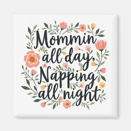 Modern Cute Floral Mama Gift Magnet