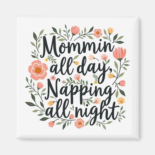 Modern Cute Floral Mama Gift Magnet (Vorne)
