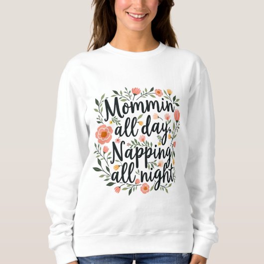 Modern Cute Floral Mother's Day, Botanical Mama Sweatshirt (Vorderseite)
