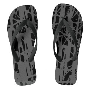Modern Cute Grau & Schwarz Badesandalen