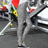 Modern Cute Grey Glitter Sparkle Pattern Fun Gift Leggings
