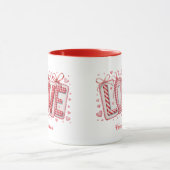 Modern Cute Love Typography Custom Name Tasse (Zentrum)