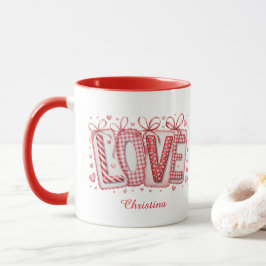 Modern Cute Love Typography Custom Name  Tasse