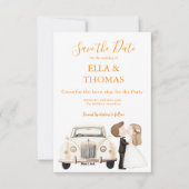 Modern Cute Marigold Text  Save The Date (Vorderseite)