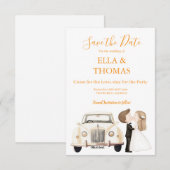 Modern Cute Marigold Text  Save The Date (Vorne/Hinten)