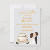 Modern Cute Marigold Text  Save The Date (Vorderseite)