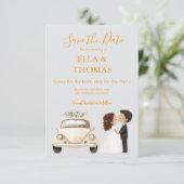 Modern Cute Marigold Text  Save The Date (Stehend Vorderseite)