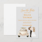 Modern Cute Marigold Text  Save The Date (Vorne/Hinten)