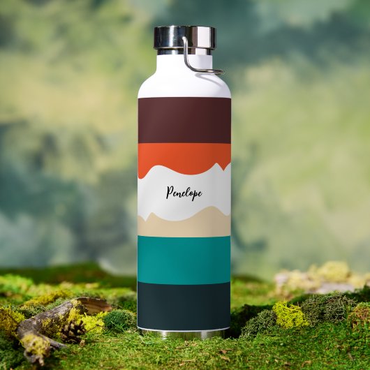 Modern Cute Minimalist Chic Color Blocked Trinkflasche (Außenbereich (gedreht))