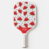 Modern Cute Monogrammed Cool Watermelon Pickleball Schläger (Rückseite)