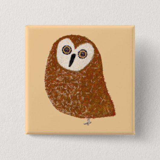 Modern cute northern saw-whet owl button (Vorderseite)