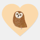Modern cute northern saw-whet owl Herz-Aufkleber (Vorderseite)