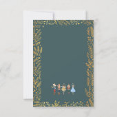 Modern Cute Nutcracker Ballet Christmas Card  Einladung (Rückseite)