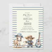modern cute pastel first rodeo baby shower einladung (Vorderseite)