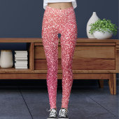 Modern Cute Pink Glitter Sparkles Pattern Sport Leggings