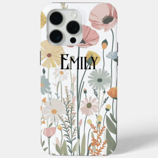 Modern cute pink spring flowers Case-Mate iPhone c Hülle