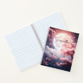 Modern Cute pink watercolor floral Personalized Notizblock (Innenseite)