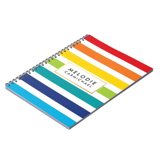 Modern cute preppy pattern bright stripe notizblock (Linke Seite)