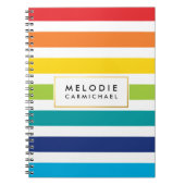Modern cute preppy pattern bright stripe notizblock (Vorderseite)