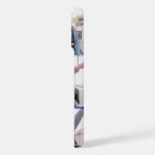 Modern cute Purple couple photos collage with name iPhone Hülle (Linke Seite)