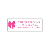 Modern Cute Ribbon Bow Christmas Return Address Permastempel (Design)