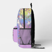 Modern Cute Unicorn and Rainbow Monogram Name Bedruckter Rucksack (Rechts)