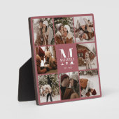 Modern CuteCustom Family Foto Collage | Monogramm Fotoplatte (Vorderseite)