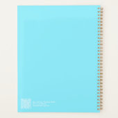 Modern Cyan Blue Ombre Planner Planer (Rückseite)