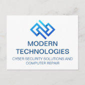 Modern Cyber Security Computer Technology Company Postkarte (Vorderseite)
