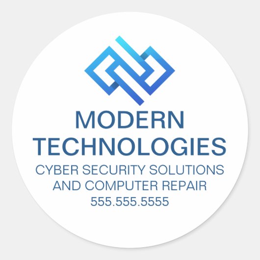 Modern Cyber Security Computer Technology Company Runder Aufkleber (Vorderseite)