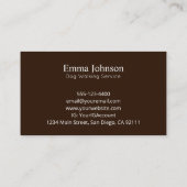 Modern Dackel Logo Hund Walking Visitenkarten Visitenkarte (Rückseite)