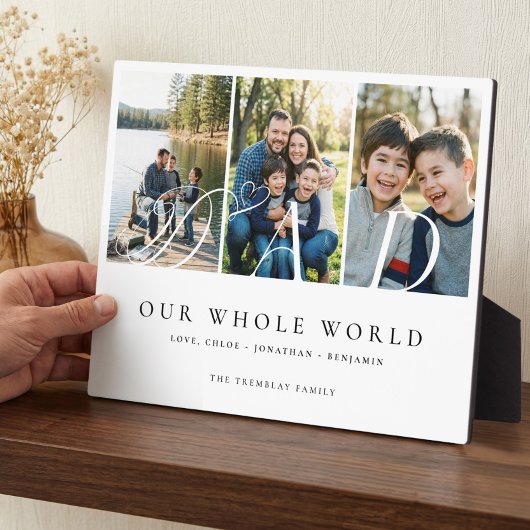 Modern Dad Photo Collage Fathers Day keepsake Gift Fotoplatte