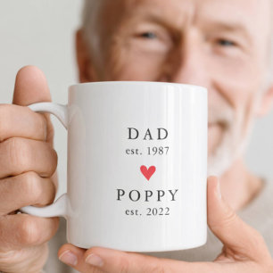 Modern Dad Poppy Jahr Est. Kaffeetasse
