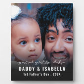Modern Daddy and Baby 1st Fathers Day Photo Fotoplatte (Vorderseite)