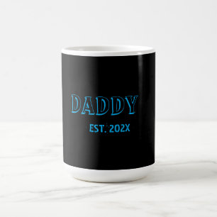 Modern Daddy Est Jahr Vatertag Fette Blaue Verwandlungstasse