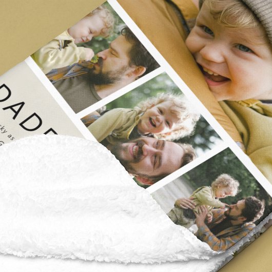 Modern Daddy Photo Strip Collage Fleecedecke